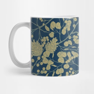 Blue Winter Leaves Mug